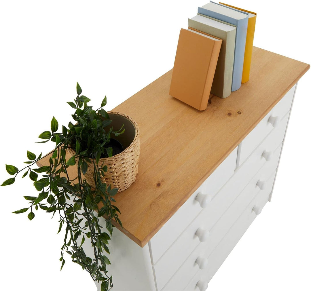 IDIMEX Kommode Rondo, schöne Anrichte mit 5 Schubladen, praktisches Sideboard aus massiver Kiefer in