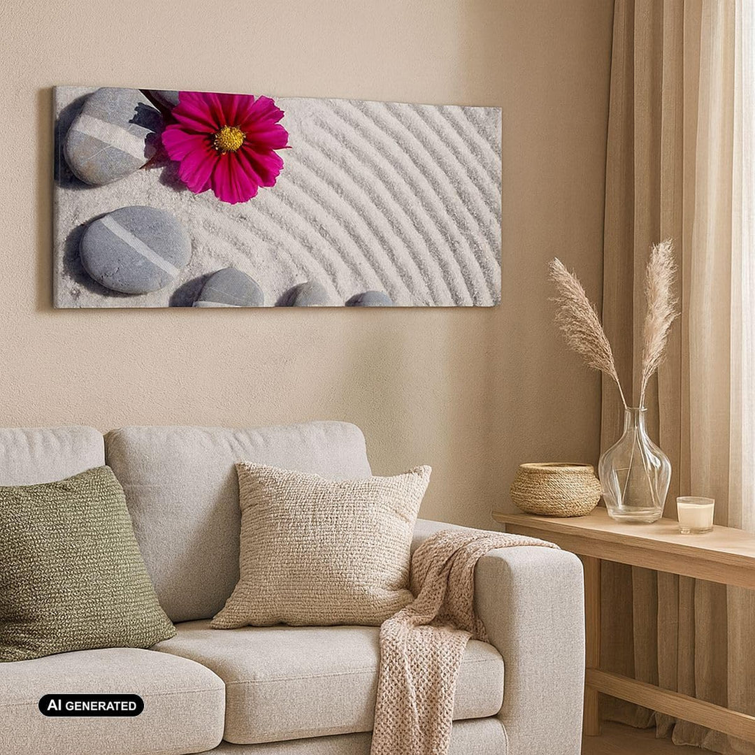 Wandbilder Dekoration Wohnzimmer Zusammensetzung Steine Entspannung Bilder auf Leinwand 120x50cm Lei