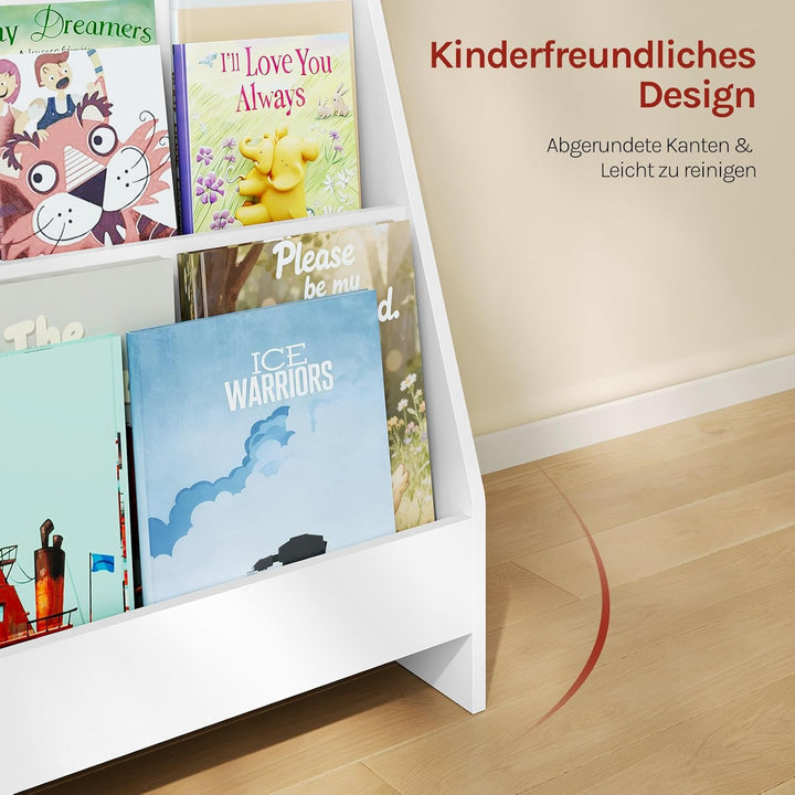 WOLTU Kinderbücherregal für Kinderzimmer Kindergarten, Bücherregal Kinder mit 4 Ebenen, Kinderregal
