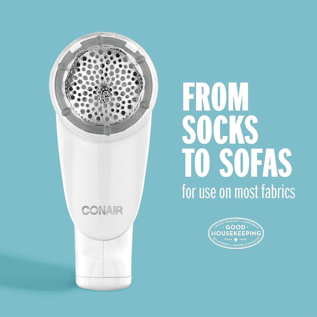 Conair Fusselentferner, Wiederaufladbarer Fusselrasierer für Kleidung und Stoffe, Ergonomischer Grif