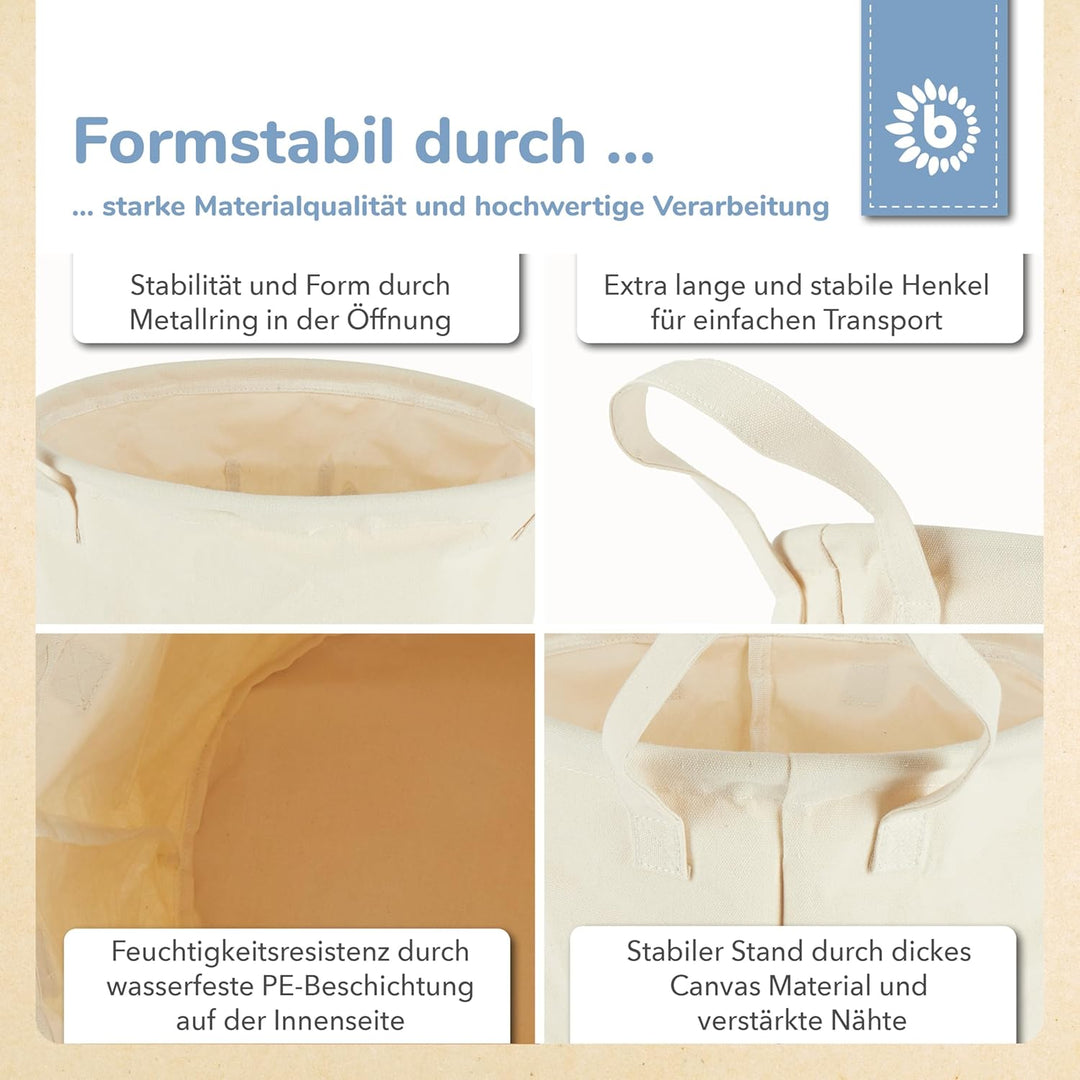 Bieco Wäschekorb Baby Wal | Grosser Aufbewahrungskorb Kinder Baumwolle und Wasserdicht | Aufbewahrun