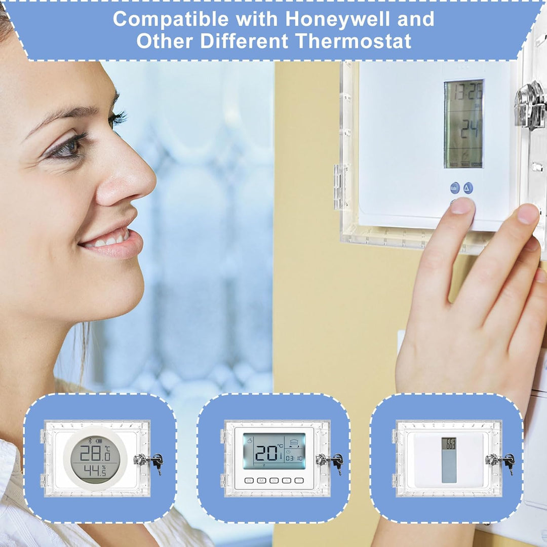 GAESHOW Universal Wand Transparenter Thermostat Schutz, Thermostat Schliesskasten mit Schlüssel, Acr