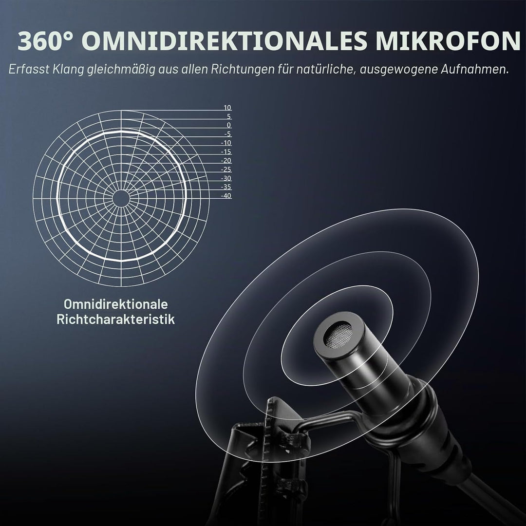 NEEWER ø4mm Mini Lavalier Mikrofon, 2er Pack, ansteckbares Wired Kondensator Ansteckmikrofon Set mit