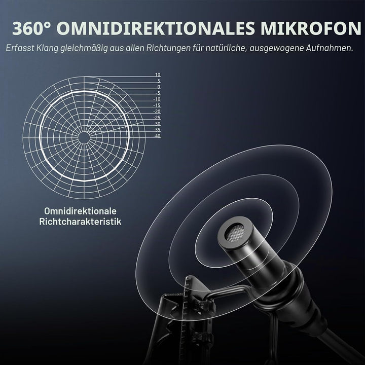 NEEWER ø4mm Mini Lavalier Mikrofon, 2er Pack, ansteckbares Wired Kondensator Ansteckmikrofon Set mit