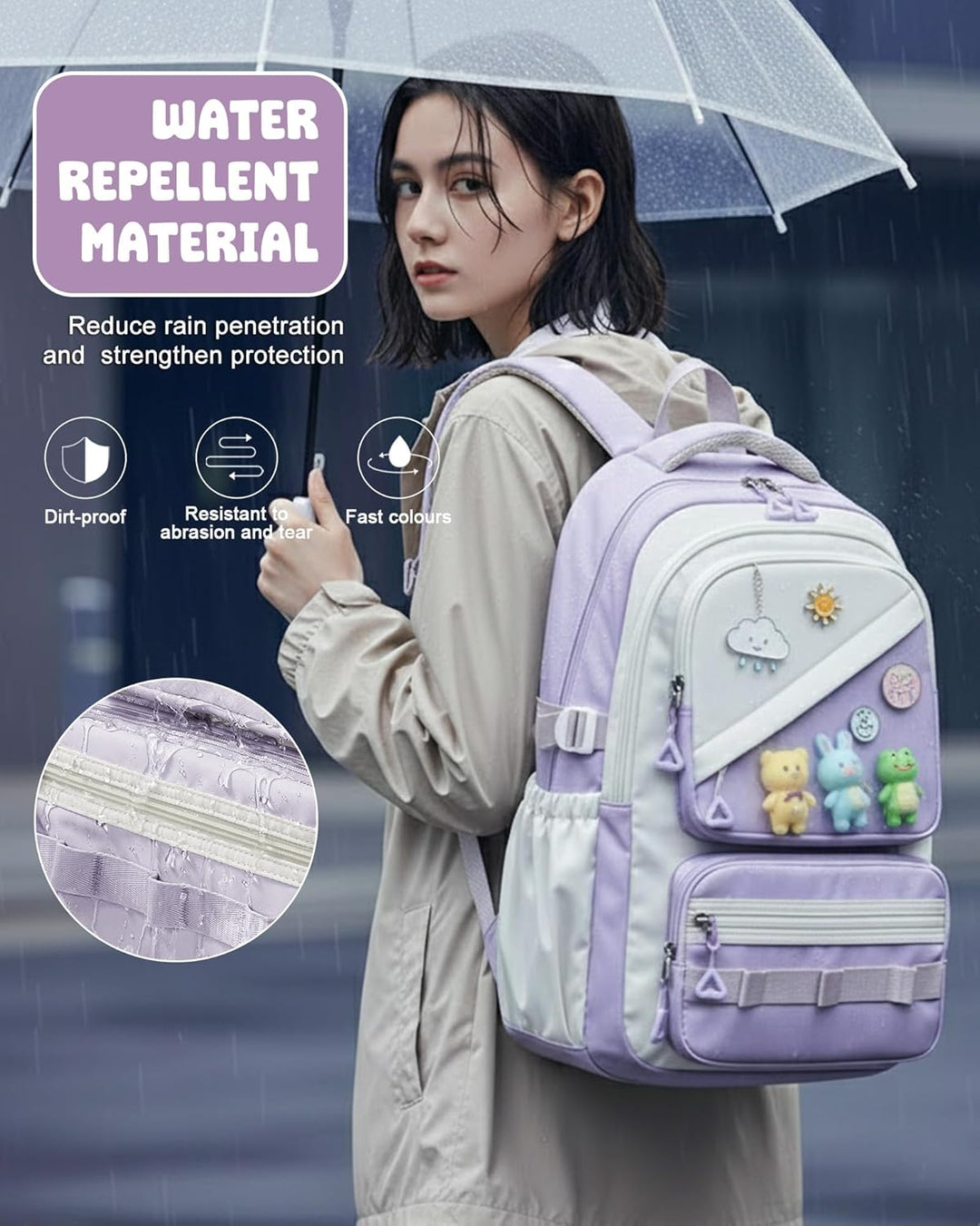 Schulrucksack Mädchen Teenager Rucksack Schule Mädchen Gross Schultasche Schulranzen für Weiterführe