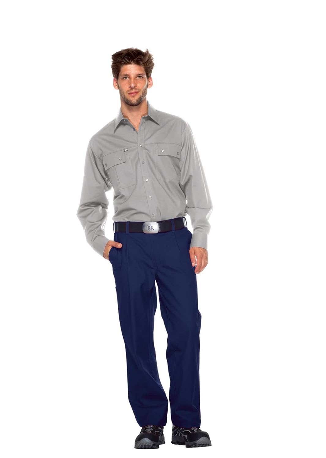 BP Cotton Plus 1469-720-10 Arbeitshose - Stoffhosenträger mit Gummieinsatz - Taschen für Knieschoner