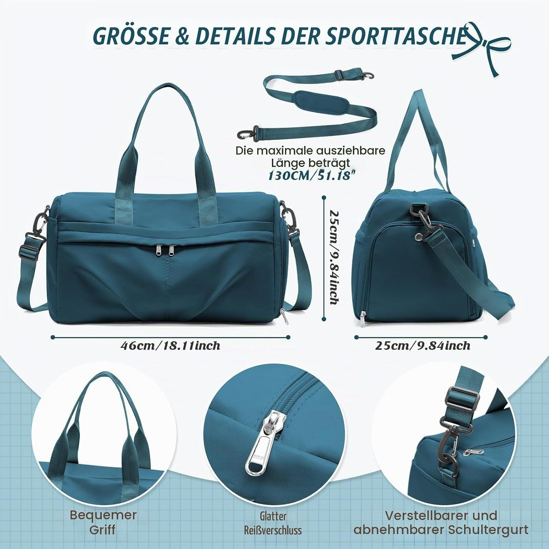 HYC00 Sport Duffel Bag Damen Sporttasche mit Schuhfach Reisetasche Damen Weekender Travel Bag Handge