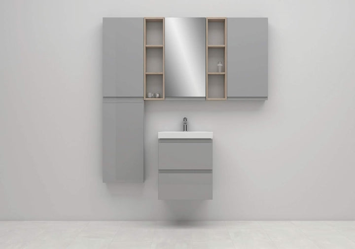 VBChome Kollektion Moduo slim 50 cm x 35 cm Waschtisch für Unterschrank Einbau Waschbecken mit Überl