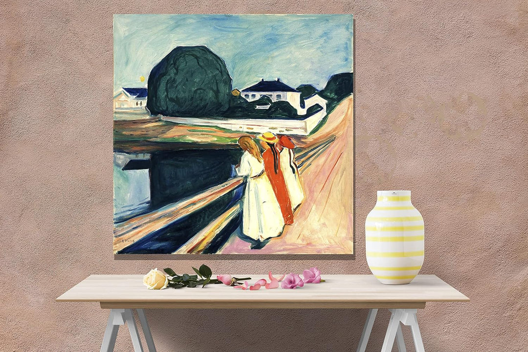 Edvard Munch Leinwanddruck, Mädchen auf der Brücke, HD-Qualität, moderne Bilder für Zuhause, Büro, W
