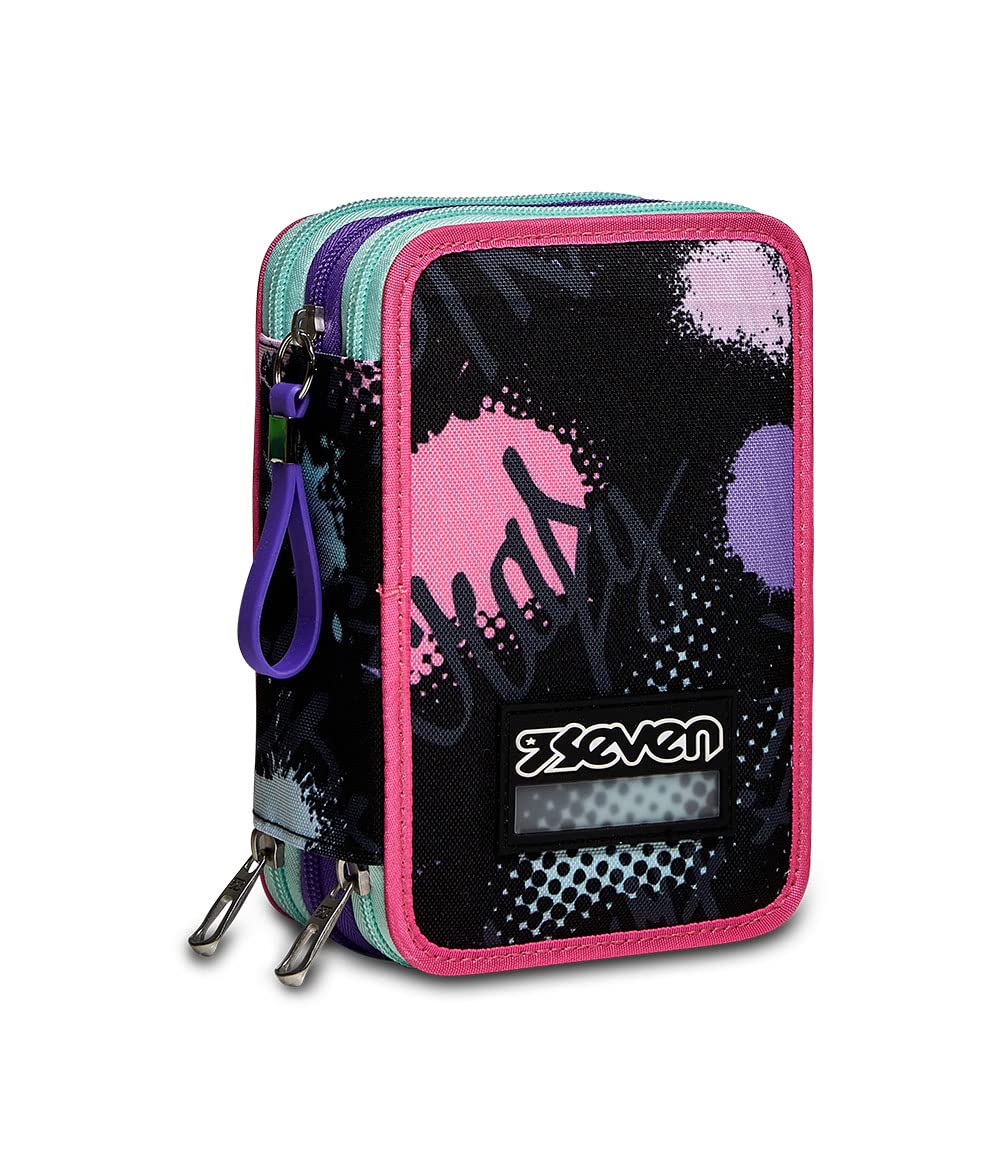 Federmäppchen SEVEN, Mäppchen, mehrfarbig, Federtasche für Schreibwaren, Etui mit Stiften, Kugelschr