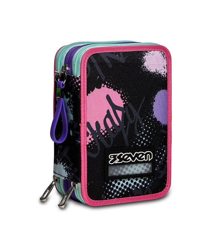 Federmäppchen SEVEN, Mäppchen, mehrfarbig, Federtasche für Schreibwaren, Etui mit Stiften, Kugelschr
