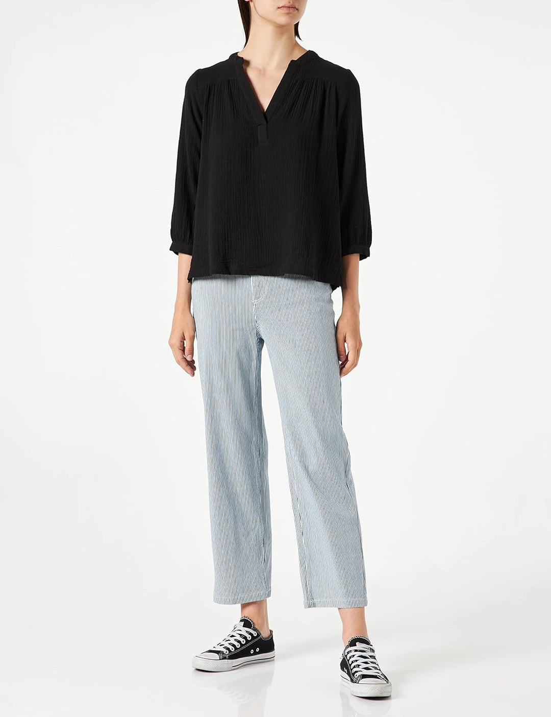 PART TWO Damen Paripw Bl Relaxed Fit Blouse, Schwarz