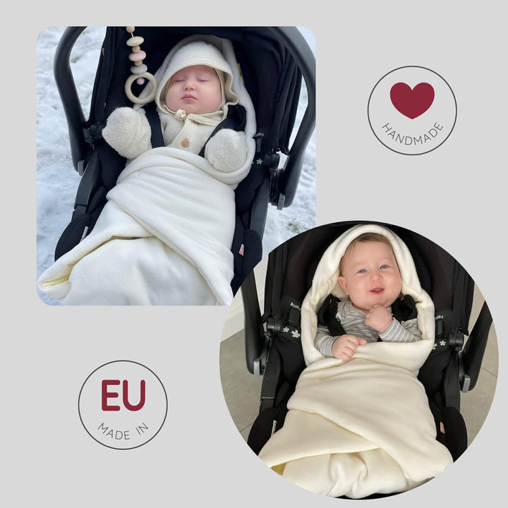 HOBEA-Germany Fusssack Einschlagdecke für die Babyschale Babyschalenfusssack Winter, Farben Winterde