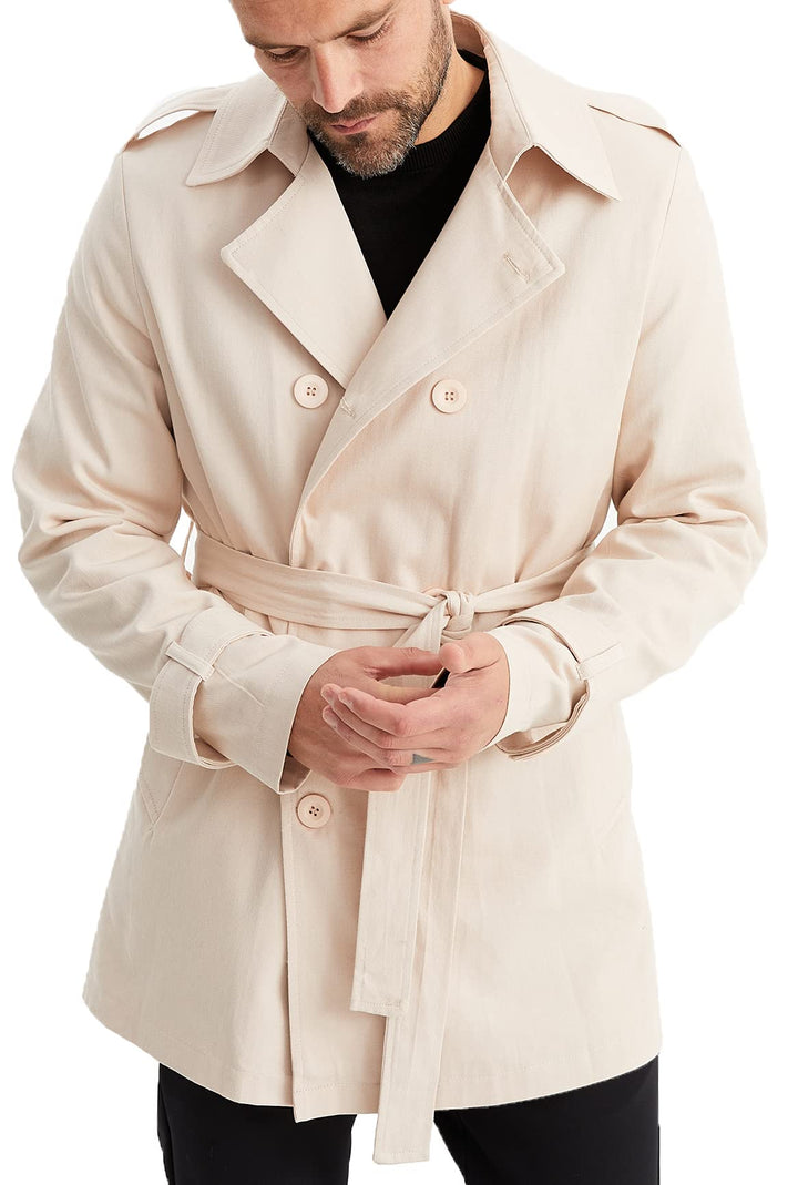 Leif Nelson Trenchcoat Herren kurze Jacke Kurzmantel Halbmantel Business Übergangsjacke Männer Lange