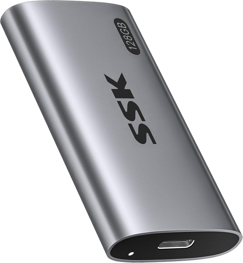 SSK 128 GB tragbare Externe SSD, bis zu 550 MB/s Ultra Speed USB 3.2 Gen2 externes Solid-State-Laufw