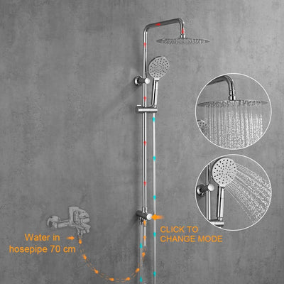 Ibergrif - Duschsystem mit Regendusche, Umstellung. Brauseschlauch, Handbrause, Brausehalter, Duschs