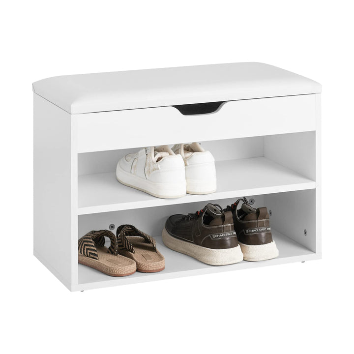 SoBuy® FSR25-W Schuhbank mit Sitzfläche Sitzbank Schuhregal Schuhschrank, Schuhtruhe weiss BHT ca.: