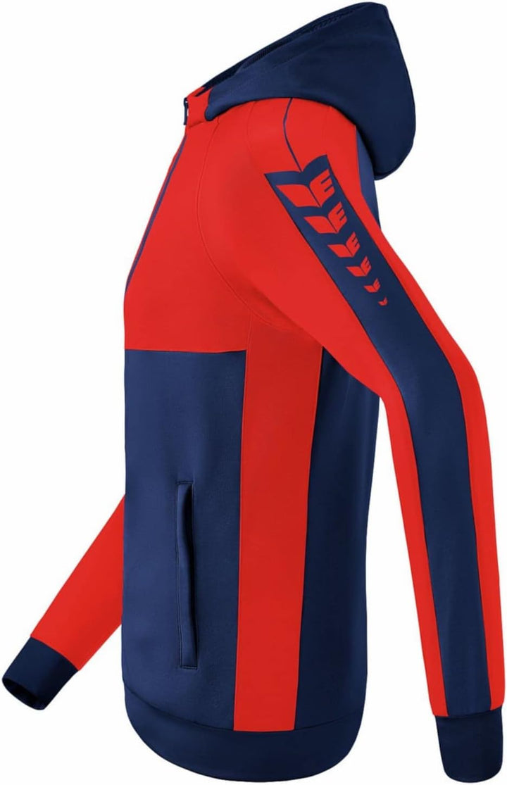 Erima Six Wings Kapuzenjacke Kids Kinder 116 New Navy/Rot, 116 New Navy/Rot