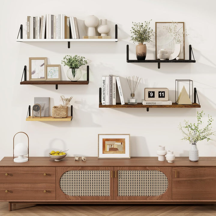 Feihorrm Wandregal 3er Set, Bücherregal Wand, Wandregal Holz, Schweberegal für Wohnzimmer, Schlafzim