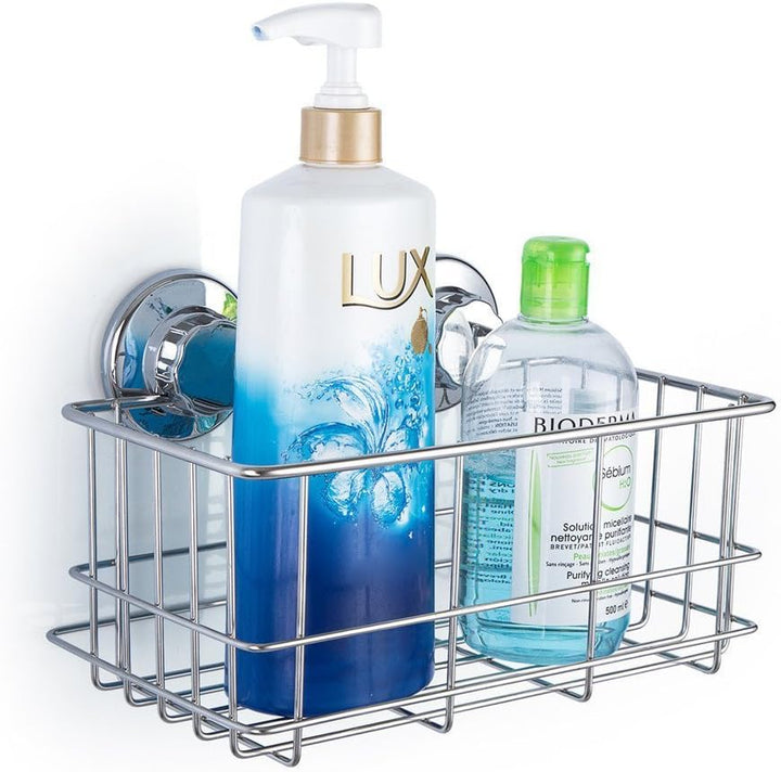 IPEGTOP Suction Cup Deep Shower Caddy Bath Wall Shelf for Large Shampoo Shower Gel Holder Bathroom S