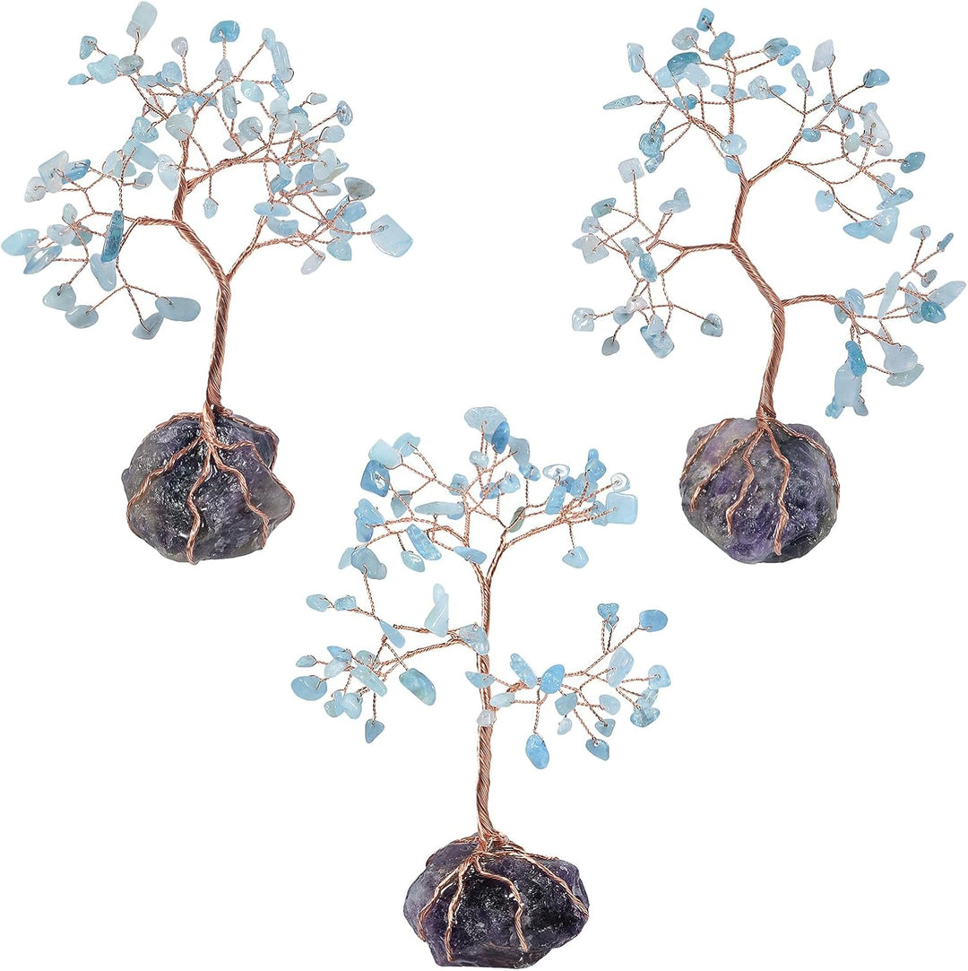 Nupuyai Kristall Edelstein Baum des Lebens Geldbaum Feng Shui Deko Glückbaum Wire Wrap Trommelsteine