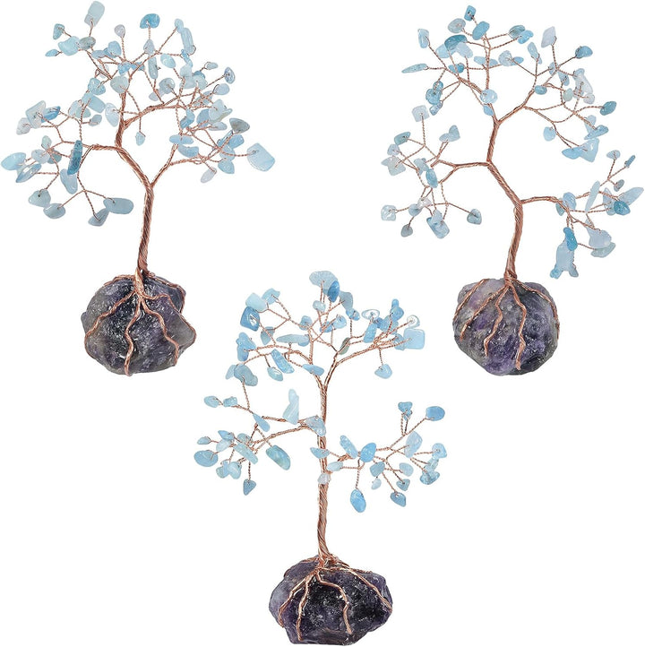 Nupuyai Kristall Edelstein Baum des Lebens Geldbaum Feng Shui Deko Glückbaum Wire Wrap Trommelsteine