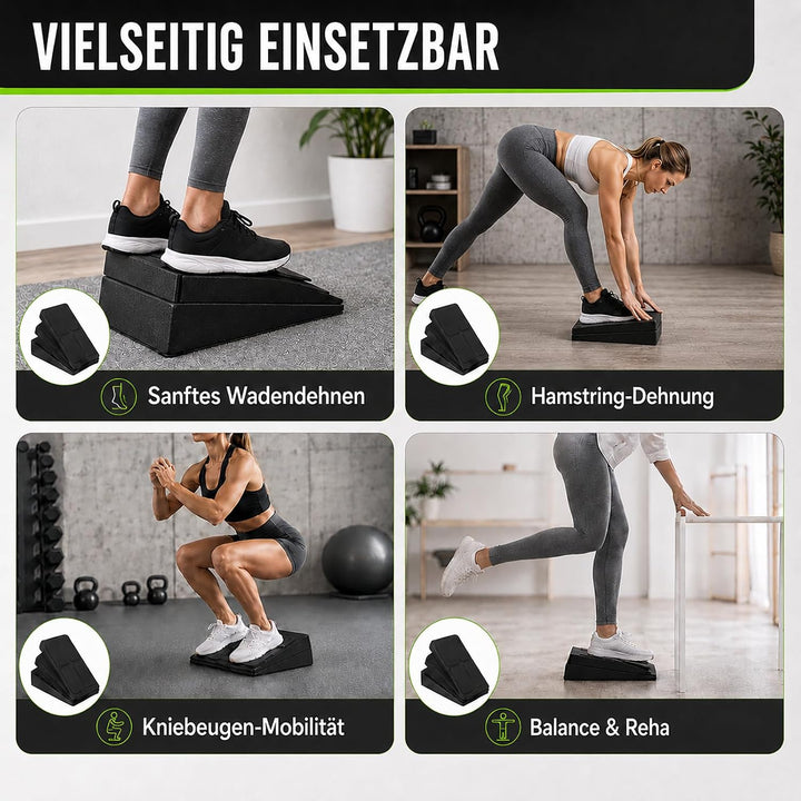 Wadendehner 3er Set, Wadentrainer, Kniekeil, Wadendehner Keil, Mobilisationskeil für Wadenstrecker,