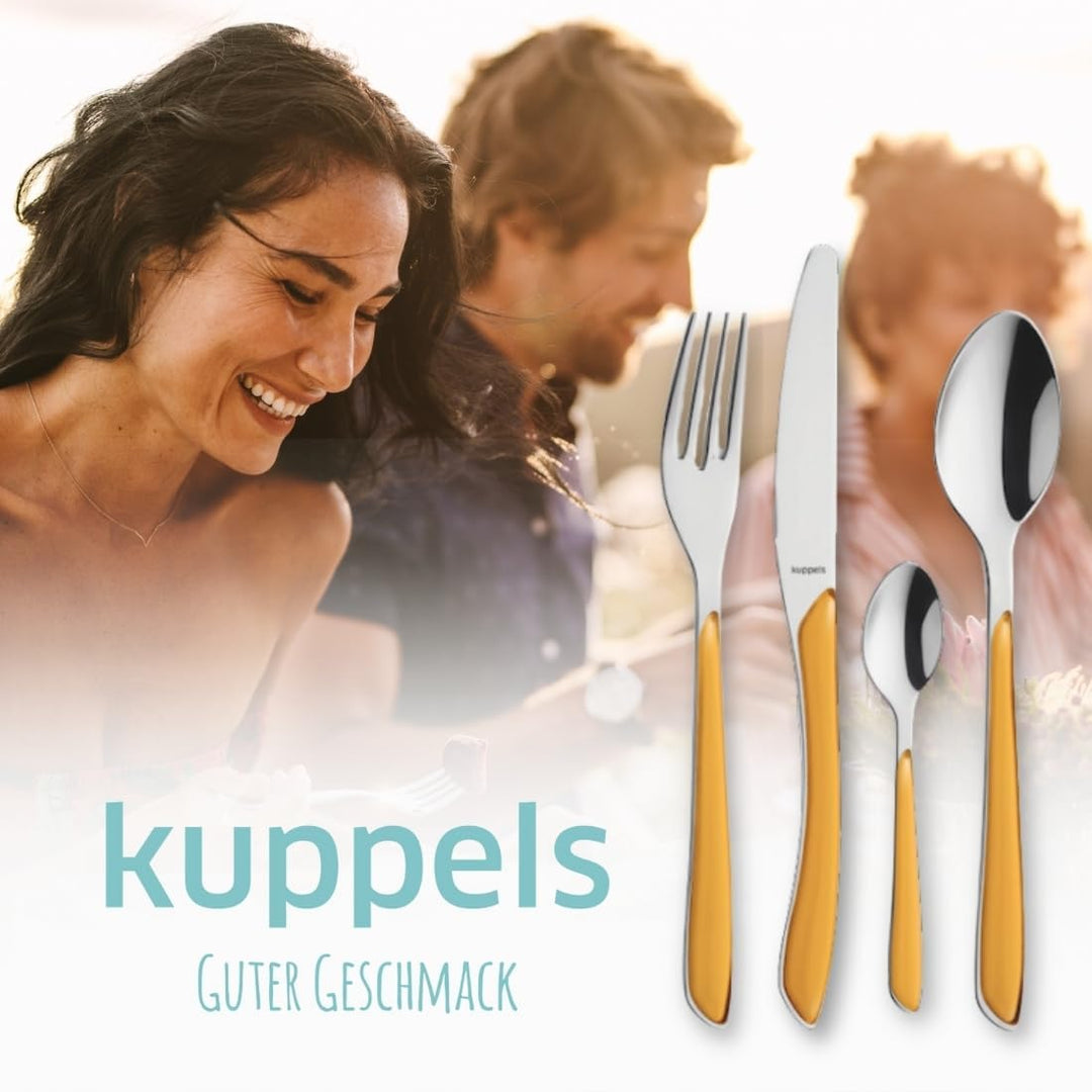 Kuppels Prisma Besteck Set für 6 Personen aus Edelstahl poliert | Besteckset 24-teilig | Hochwertige