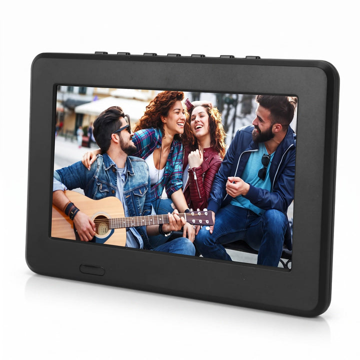 Tragbarer 7 Zoll Digitalfernseher, Auto Breitbild LED Fernseher mit 1500 mAh Lithiumbatterie, Unters