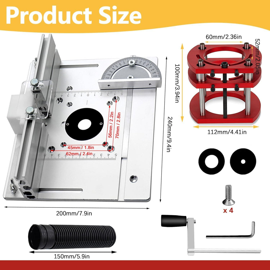 Frästisch für Oberfräse Einlegeplatte Set, OberfräSentisch und Tischfräsmaschine, Router Table, Plan