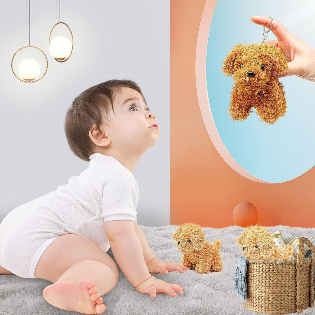 ANBOOR 3 Kleine Kuscheltiere 12cm Süsses Hündchen-Plüsch-Stofftier Mit Schlüsselanhänger Für Partyge
