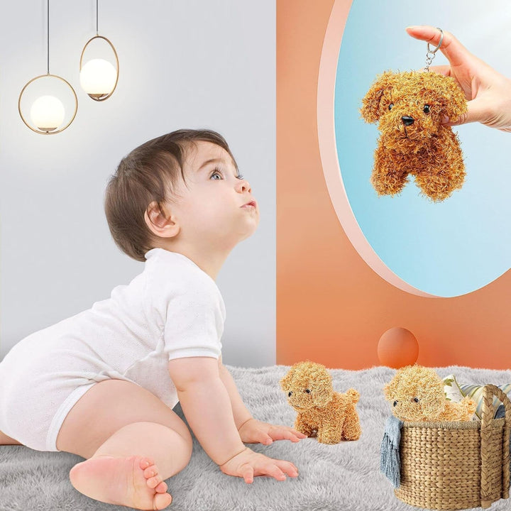 ANBOOR 3 Kleine Kuscheltiere 12cm Süsses Hündchen-Plüsch-Stofftier Mit Schlüsselanhänger Für Partyge