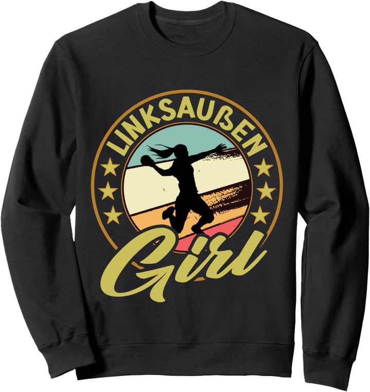 Vintage Handball Design für Linksaussen Handballerin Sweatshirt