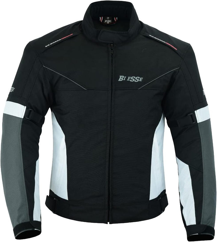 BI ESSE Jacke aus Stoff für Motorrad, Scooter, Reisen, belüftet, (Grau, XS) XS Grau, XS Grau