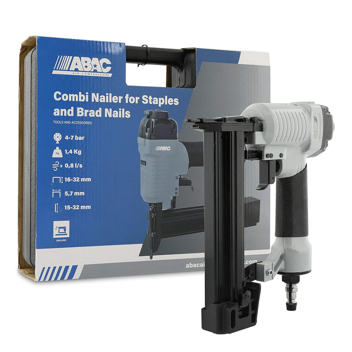 ABAC Kombi-Nagler G-301 - Kunststoffkoffer mit Zubehör (Sechskantschlüssel 3 und 4 mm + Plastikflasc