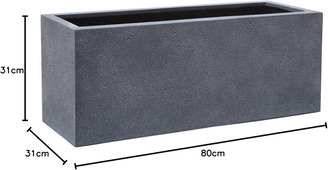 ESCHBACH® Pflanzkübel Box 80 Blei Grau Rechteckig * 80 x 31 x 31 cm * 10 Jahre Garantie 80x31x31, 80