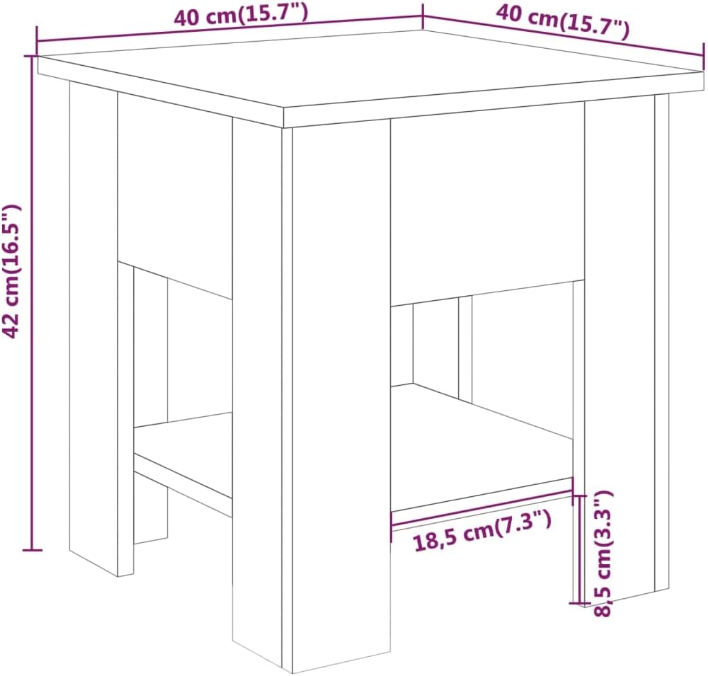 40x40x42 cm Kleiner Beistelltisch Holz Couchtisch Wohnzimmertisch Modern Stilvollen Design Kleiner T