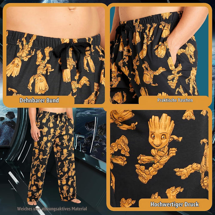 Marvel Avengers Schlafanzughose Herren lang, bequeme Pyjama Hosen - Geschenke für Männer &amp; Teenager