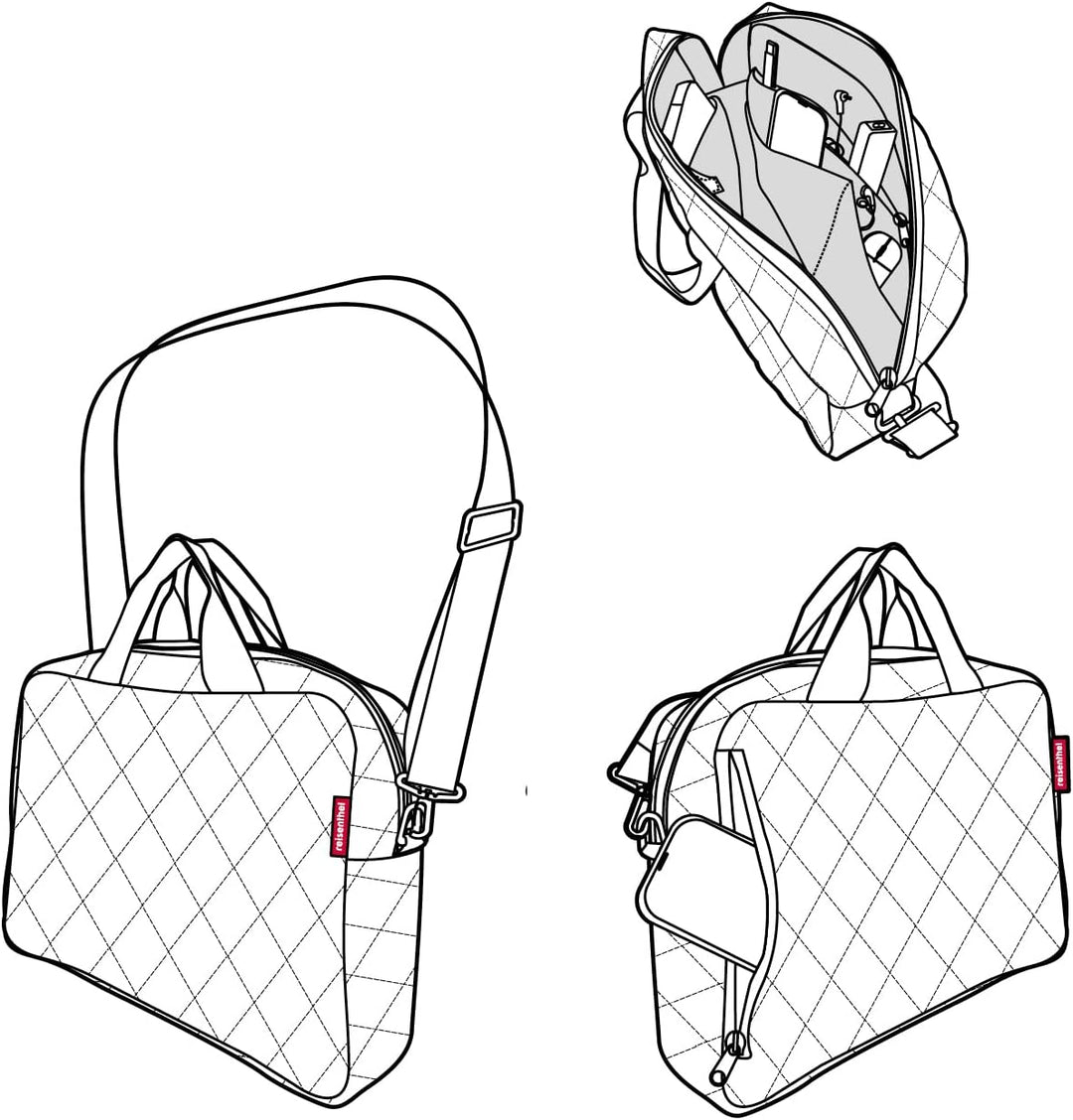 reisenthel notebook bag - funktionelle und stylische Businesstasche für jeden Tag Rhombus Light Grey