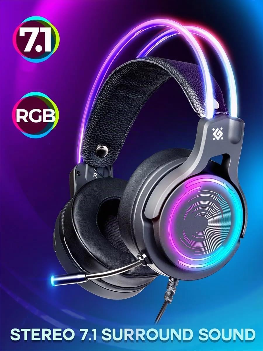 Defender® Gaming Headset, 7.1 Surround Sound, Gaming Kopfhörer PC mit Kabel für PS4, Laptop, Over-Ea
