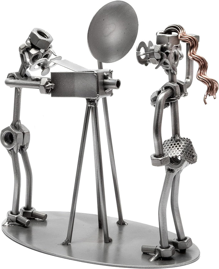STEEMO Schraubenmännchen Fotograf Foto-Studio Geschenk Metall-Deko 18x10x19 cm