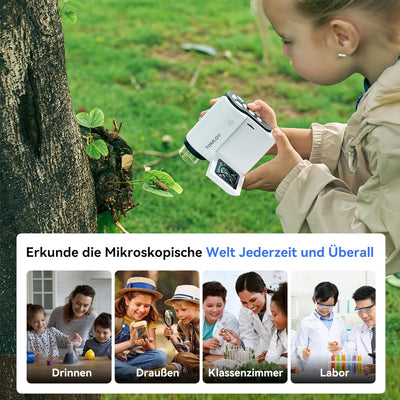 TOMLOV P20 Handheld Digital Mikroskop, Mehrfaches Taschenmikroskop für Kinder, 2" Tragbare Handmikro