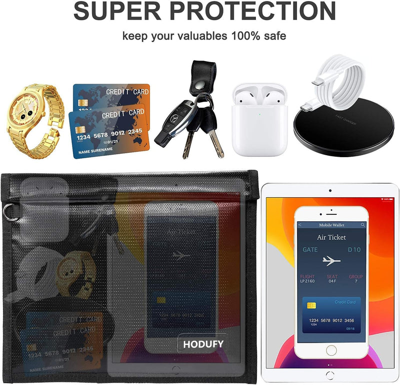 Faraday Tasche für Handys, Hodufy Tablet Tasche, Signal Isolation Feuerfester Schild Käfig Tracking,