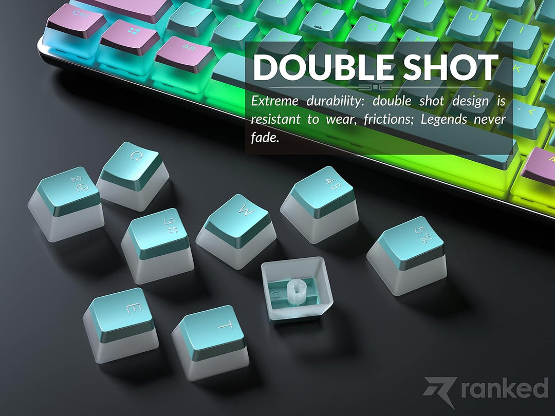 Ranked Pudding PBT-Tastenkappen | 112 Double Shot Transluzent ANSI US- und ISO-Layout | OEM-Profil f