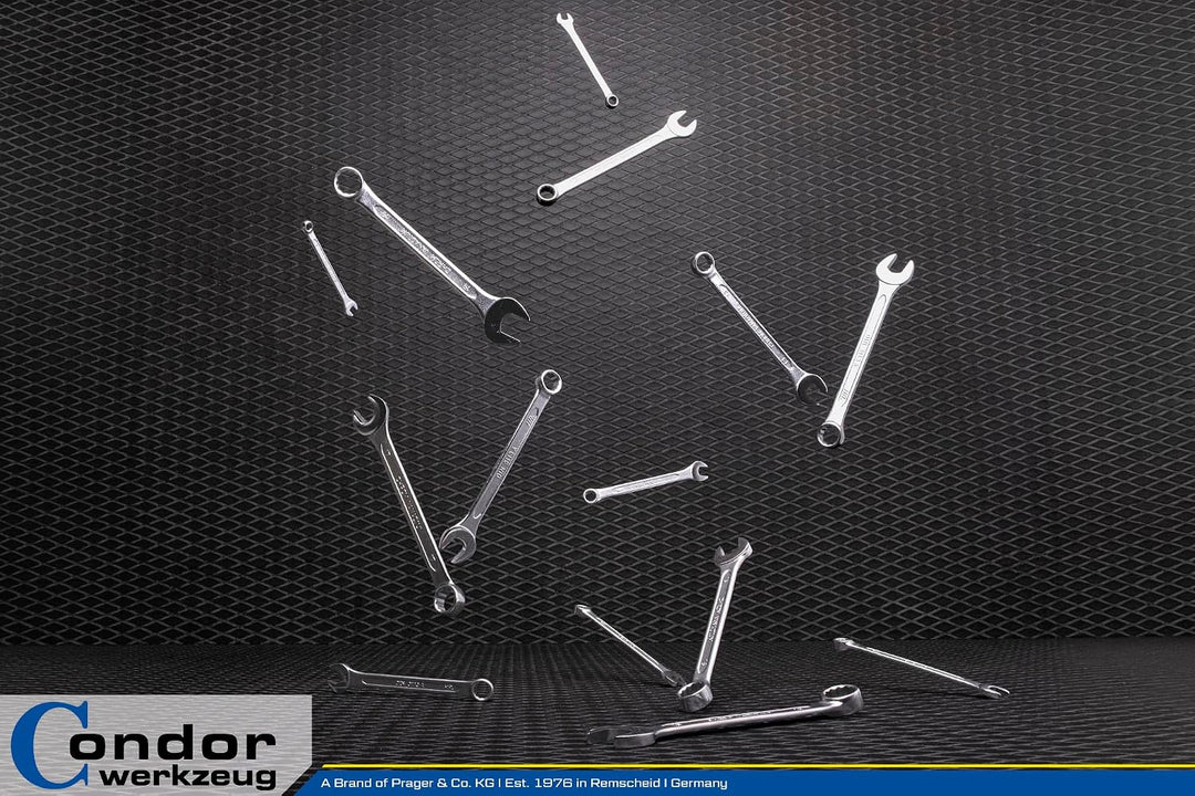 CONDOR Werkzeug 35-14T | Gabel-Ringschlüssel-Satz | 14-tlg. | Chrom-Vanadium-Stahl verchromt | 6-19
