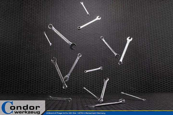 CONDOR Werkzeug 35-14T | Gabel-Ringschlüssel-Satz | 14-tlg. | Chrom-Vanadium-Stahl verchromt | 6-19