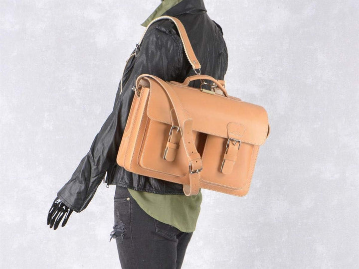 Ruitertassen Lederranzen 38cm Schulranzen Schultasche 2 Fächer 2 Vortaschen Rückengurte Tragegriff S