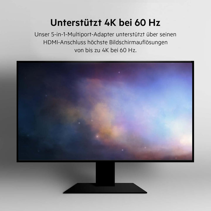 Belkin 5-in-1 Multiport-Hub-Adapter, optimiert für Chromebook mit 4K bei 60 HZ, HDMI-Port, USB-C, 86