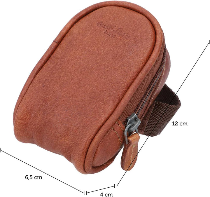 Gusti Satteltasche Leder - UDO B. Schlauchtasche Fahrradtasche für Werkzeug Ledertasche Vintage Brau