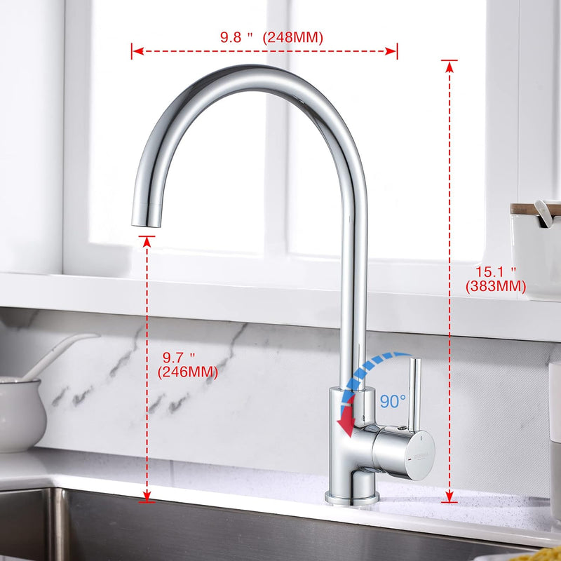 GRIFEMA GRIFERÍA DE COCINA-G4001 | Küchenarmatur - Wasserhahn Küche mit Hoher Auslauf(246mm), 360° S